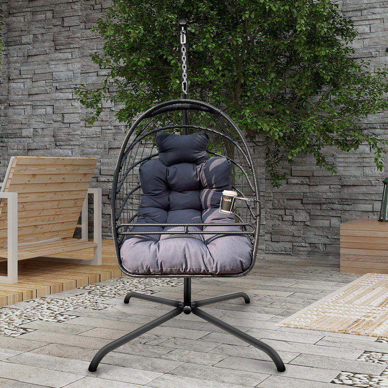 Dakota Fields Kayla Hanging Chaise Lounger with Stand Wayfair Canada